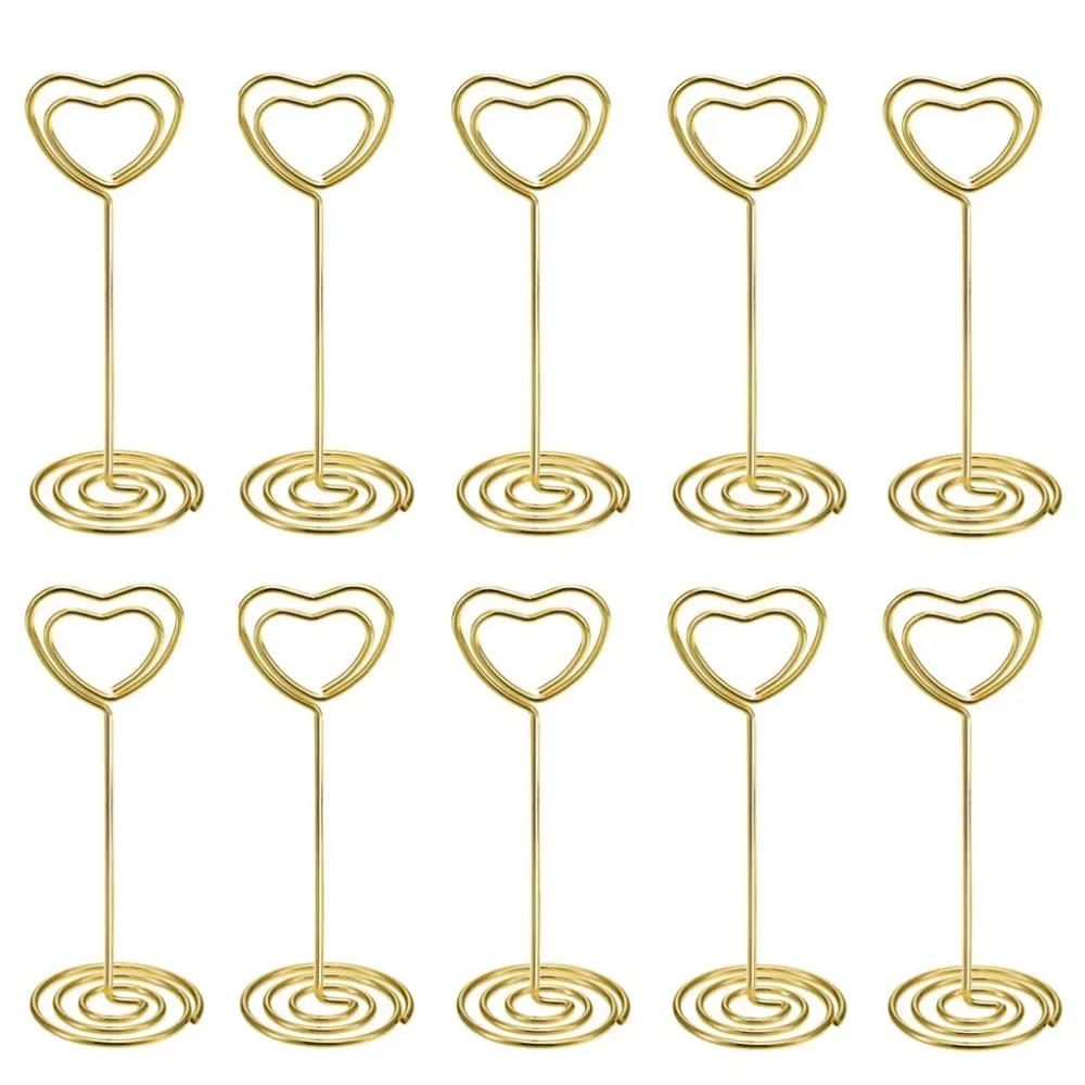 Table Number Gold - 10 Uds. Portatarjetas con forma de