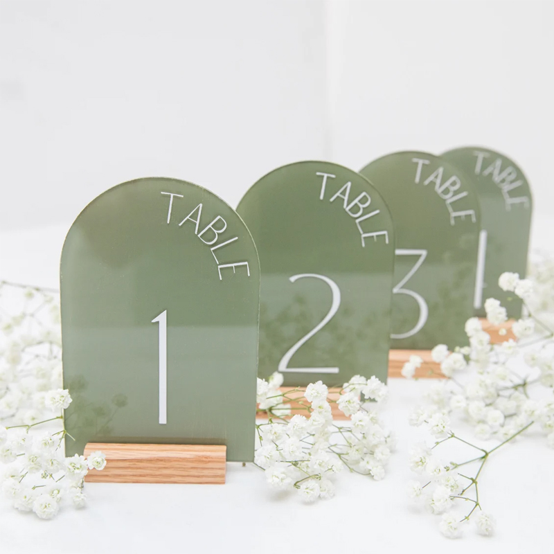 Números de mesa de boda acríli - Table Number Gold reseña y precio