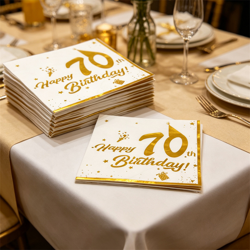 Servilletas doradas para el 70 - Table Number Gold reseña y precio